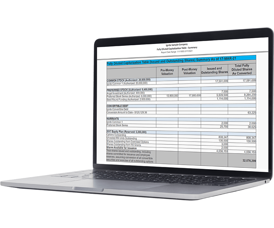 Certent Cap Table Solution Page Feature 1 Generate Accurate Ledger Based Cap Tables